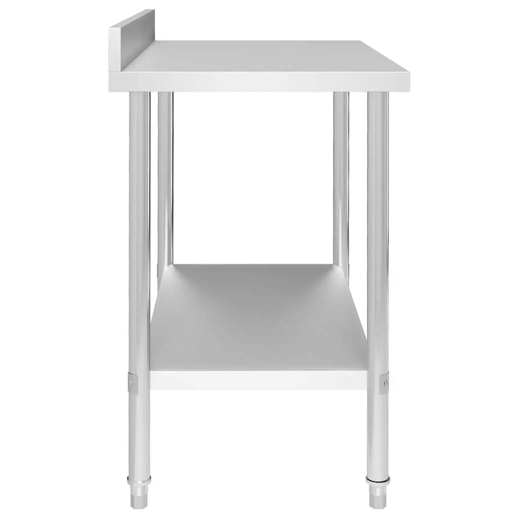 Commercial Kitchen Work Table Stainless Steel 100x60x93cm Backsplash