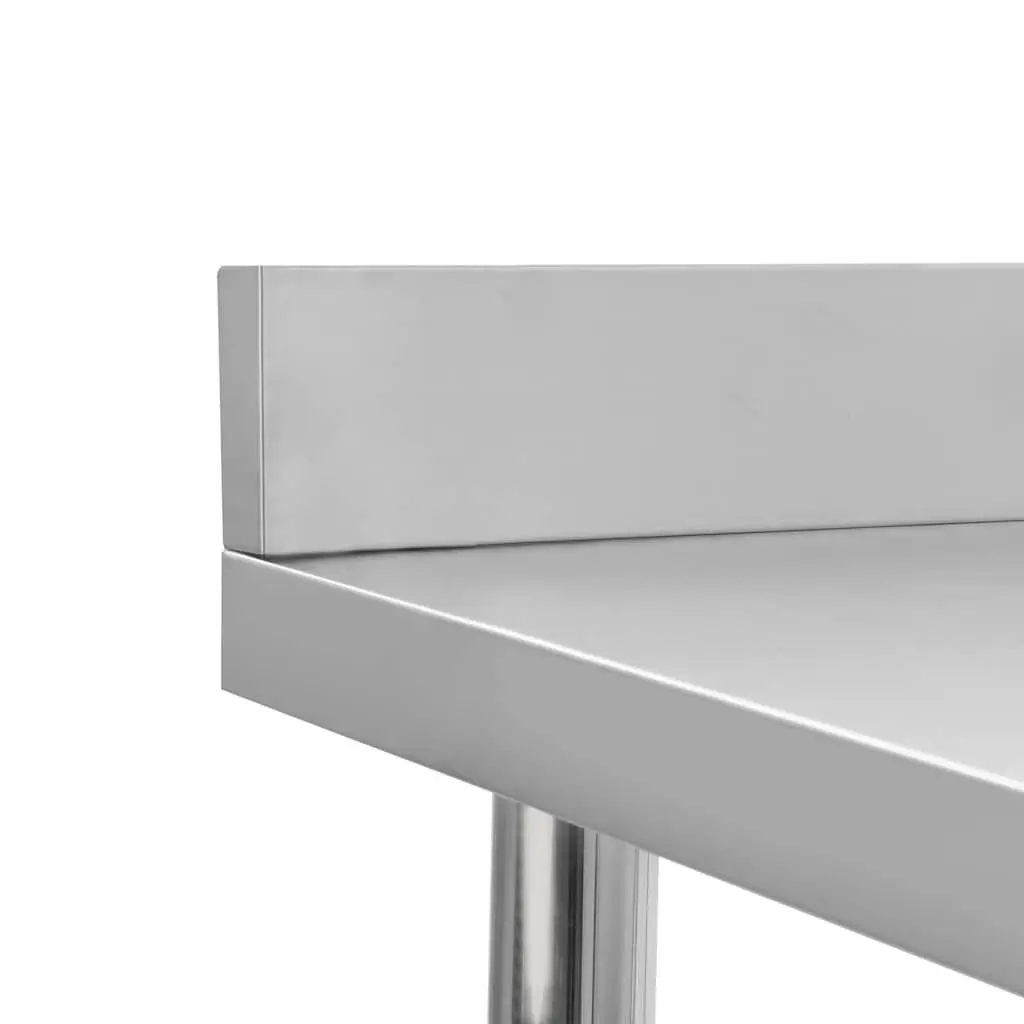 Commercial Kitchen Work Table Stainless Steel 100x60x93cm Backsplash