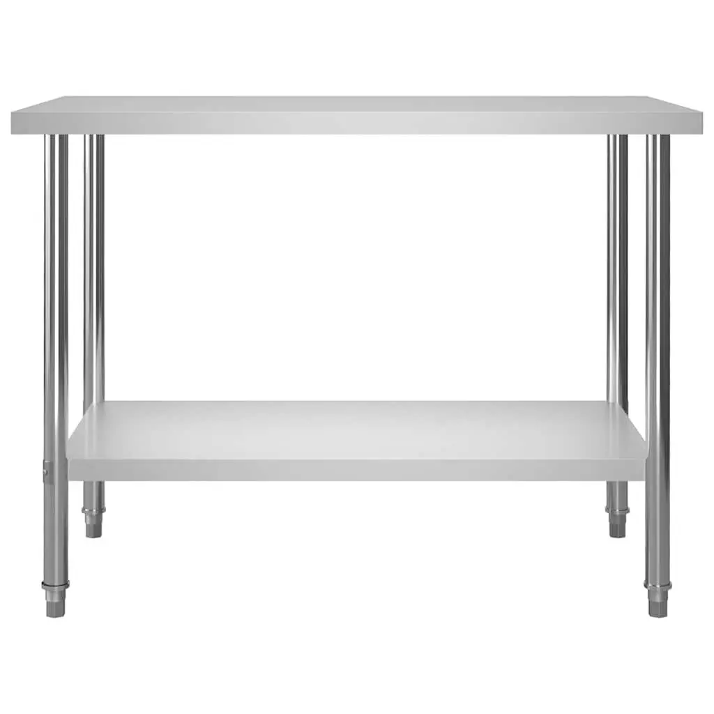 Stainless Steel Work Table 120 x 60 x 85 cm Heavy-duty for Food Preparation and Commercial Kitchen Use
