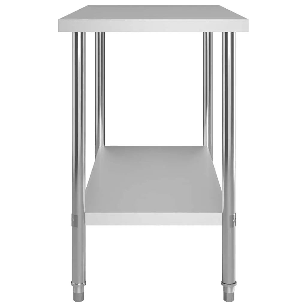 Stainless Steel Work Table 120 x 60 x 85 cm Heavy-duty for Food Preparation and Commercial Kitchen Use