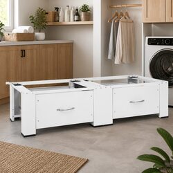 Compact Washer Dryer Pedestal Stand with Enclosed Drawers