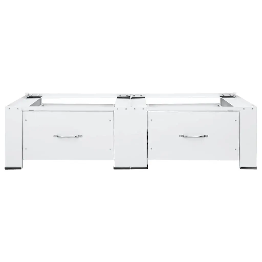 Washer Dryer Pedestal Stand White with Drawers Storage Laundry Machine Riser