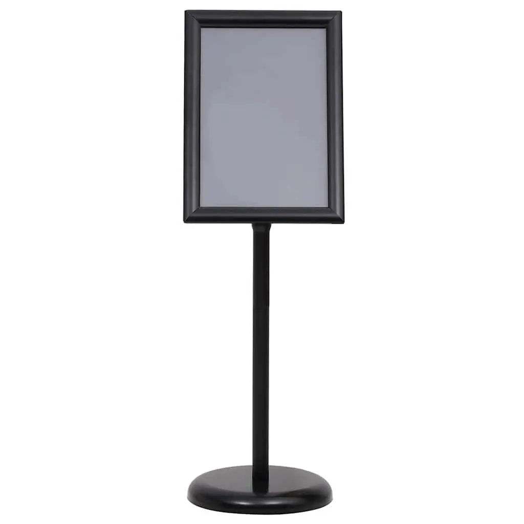 A3 Floor Pedestal Poster Stand Black Aluminium Alloy Frame Adjustable Panel