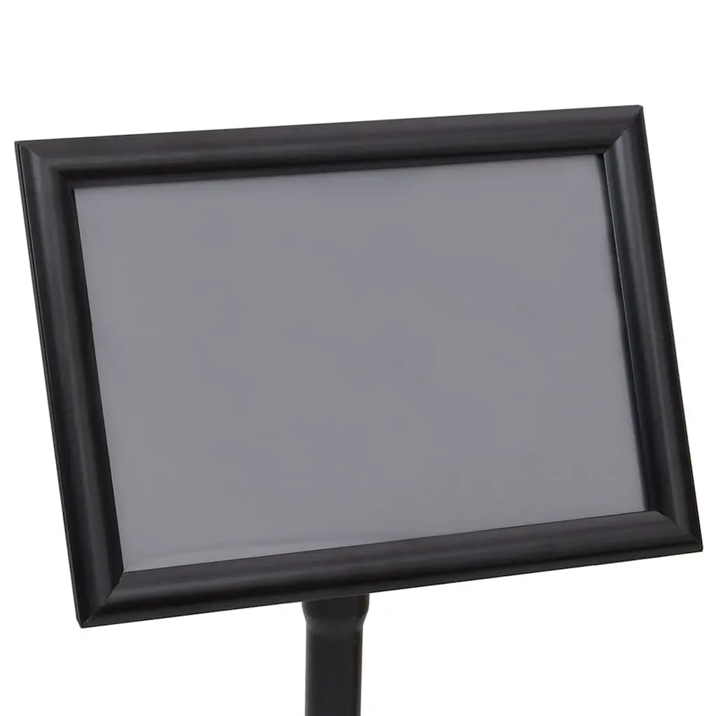 A3 Floor Pedestal Poster Stand Black Aluminium Alloy Frame Adjustable Panel