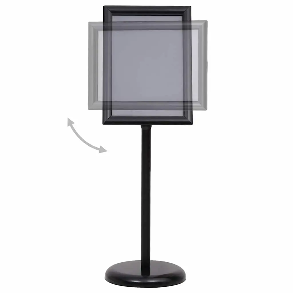 A3 Floor Pedestal Poster Stand Black Aluminium Alloy Frame Adjustable Panel