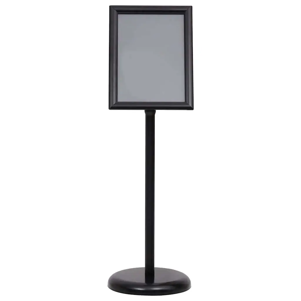 A4 Poster Stand Black Aluminium Alloy Adjustable Rotatable Panel Floor Display