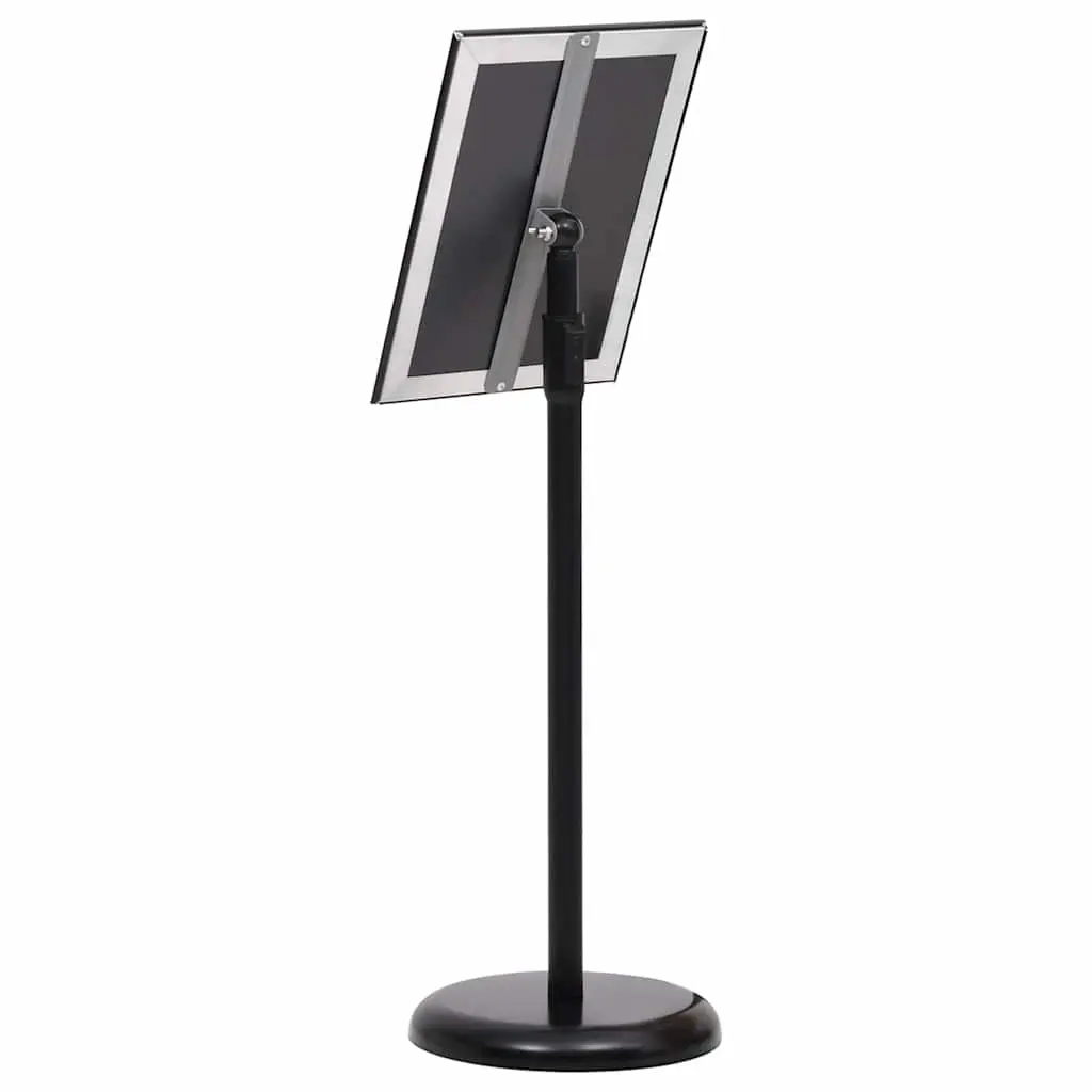 A4 Poster Stand Black Aluminium Alloy Adjustable Rotatable Panel Floor Display