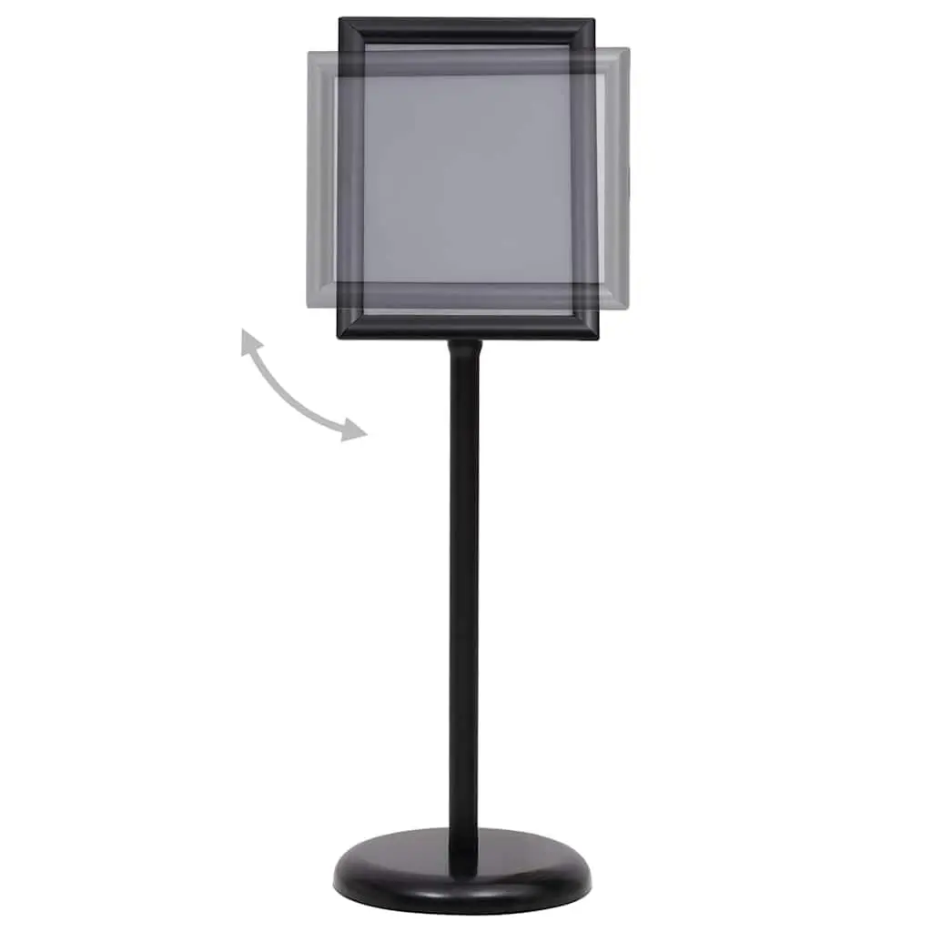 A4 Poster Stand Black Aluminium Alloy Adjustable Rotatable Panel Floor Display