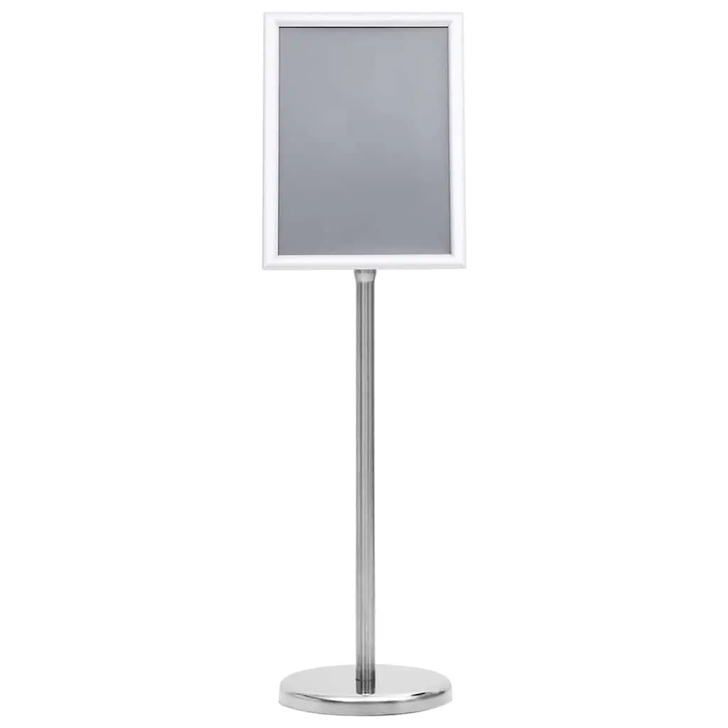 A4 Poster Stand Silver Floor Display Stand Adjustable Lightweight Aluminium Alloy