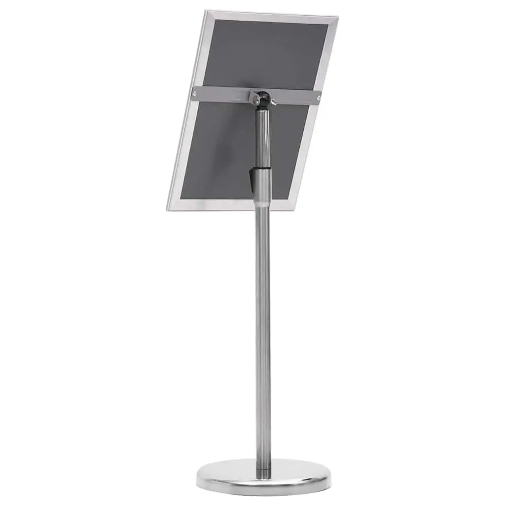 A4 Poster Stand Silver Floor Display Stand Adjustable Lightweight Aluminium Alloy