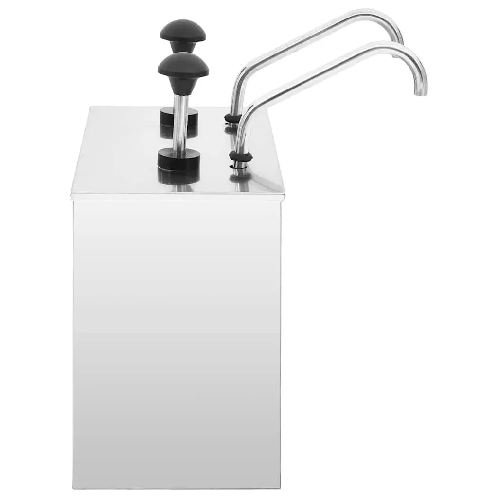 Sauce Dispenser Stainless Steel Silver 2 x 3.5L Pump Action Condiment Server