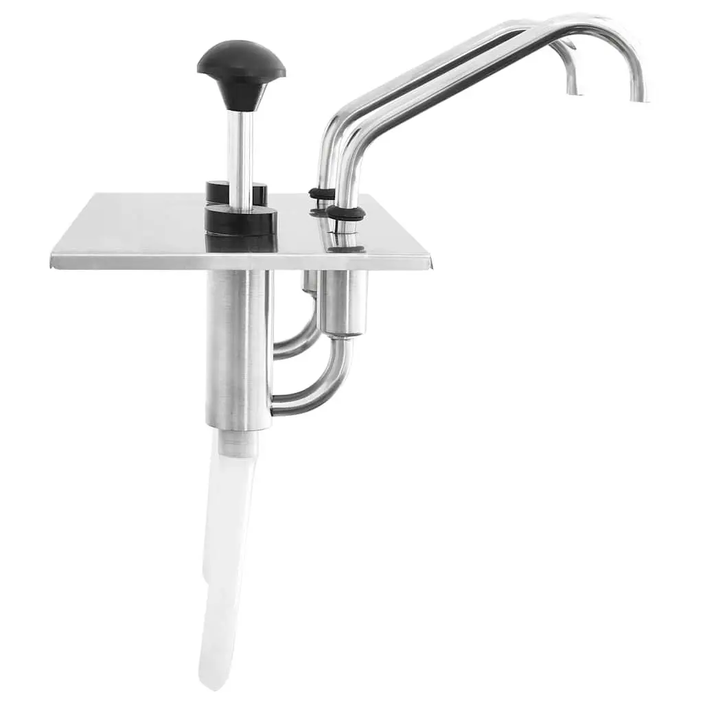 Sauce Dispenser Stainless Steel Silver 2 x 3.5L Pump Action Condiment Server