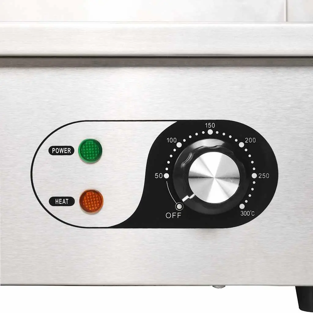Electric Griddle Silver Stainless Steel 4400W Dual Surface Cooking Appliance