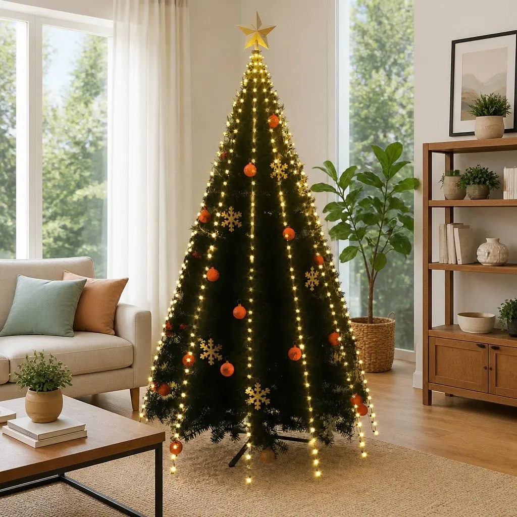 LED Net Lights Green 500 LEDs Warm White Waterproof Indoor Outdoor