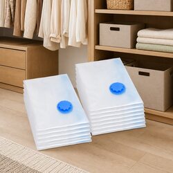 Vacuum Storage Bags Transparent Clothing Organiser 120x70 cm 10 Pack Home Travel