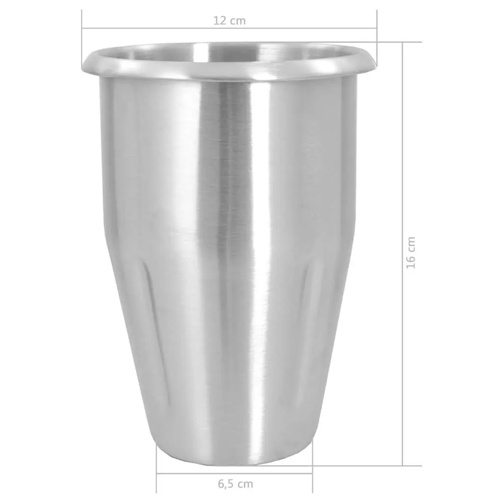 Milkshake Mixer Silver Stainless Steel 1L Dual Blade System Non-Slip Rubber Feet