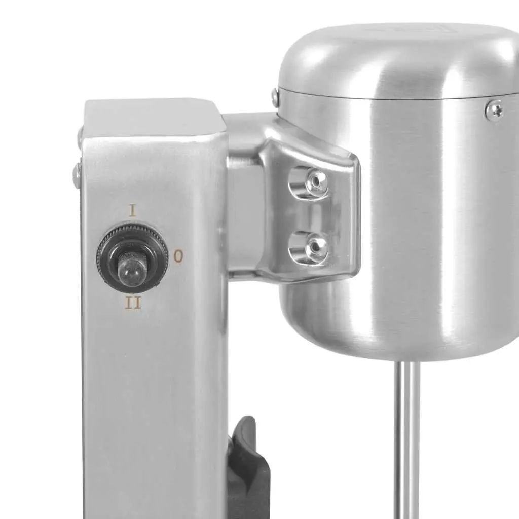 Milkshake Mixer Silver Stainless Steel 1L Dual Blade System Non-Slip Rubber Feet