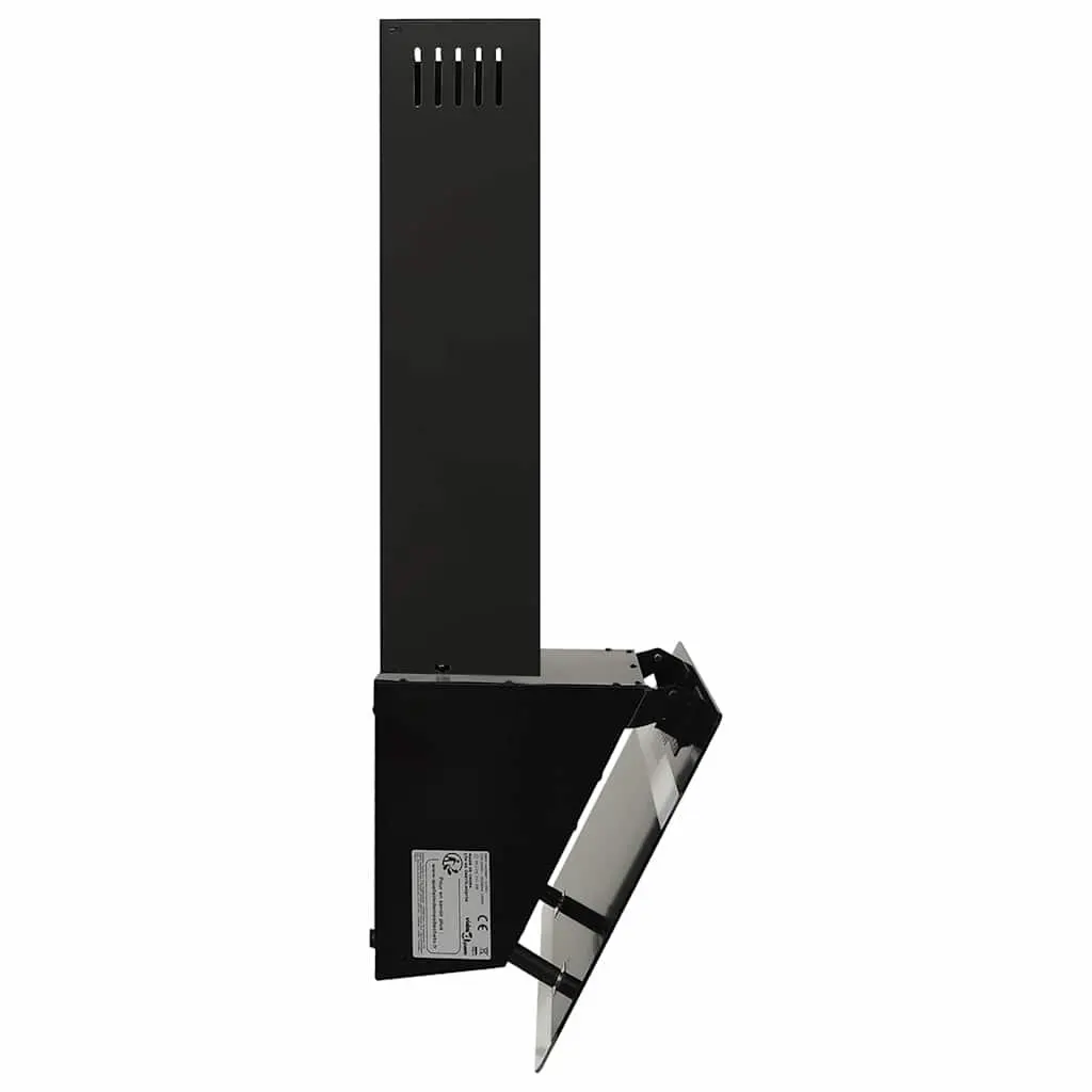 Wall Range Hood Black 60cm Powerful 297 m³/h Extraction with LED Lighting and Washable Aluminium Grease Filter