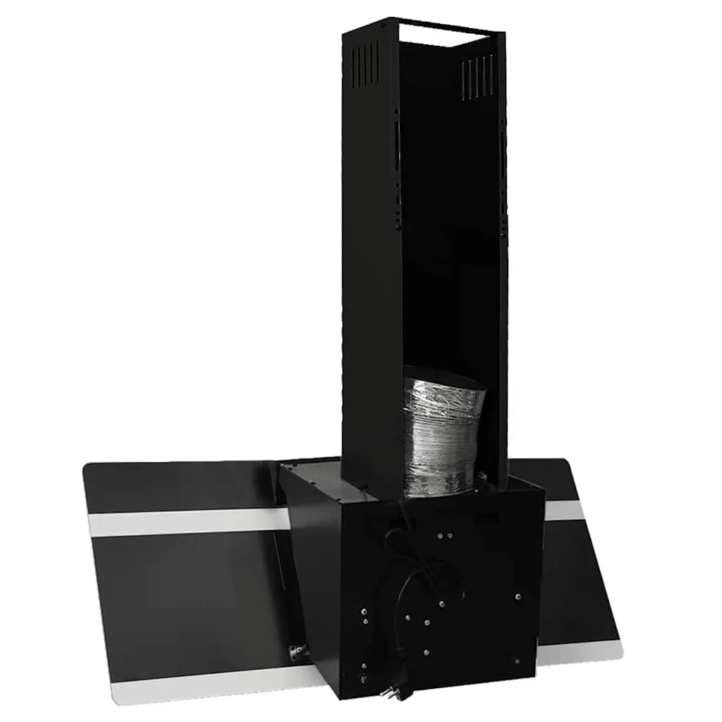 Wall Range Hood Black 90cm Tempered Glass LED Lamp 297m³/h Extraction Capacity