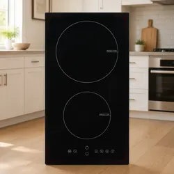 Compact Induction Hob with Dual Burners for Efficiency
