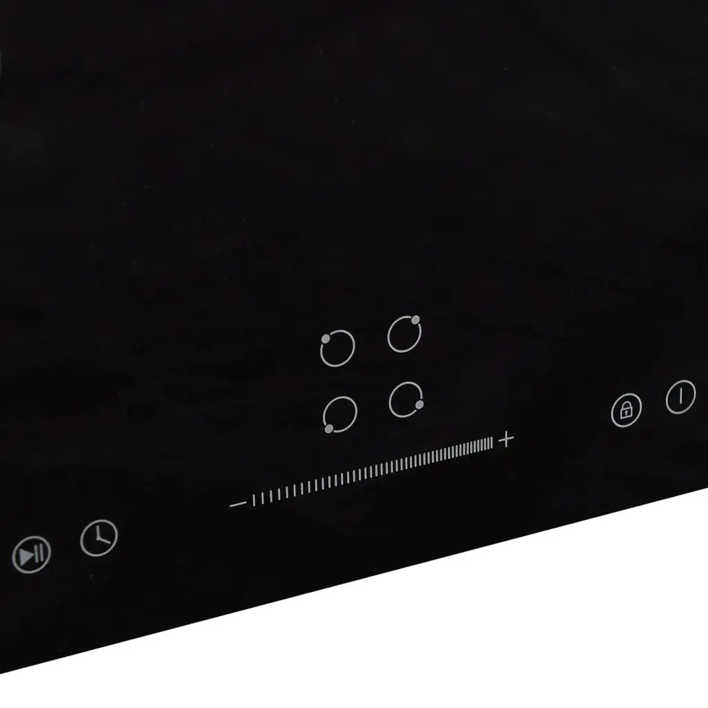 4 Burner Induction Hob Black Heat Resistant Glass Touch Control 7000W