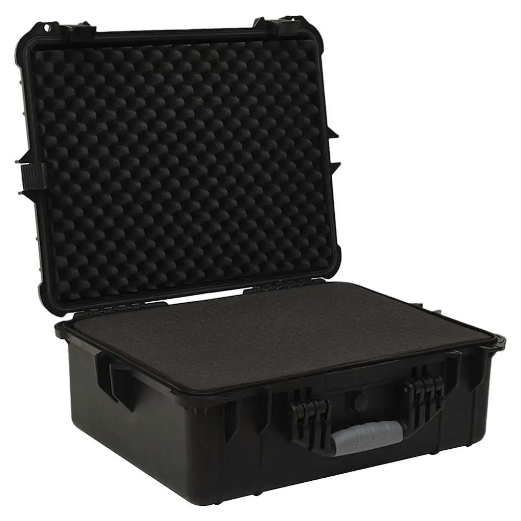 Camera Flight Case Black 55x43x21cm Hard Shell Water-resistant Lockable Removable Foam Inserts