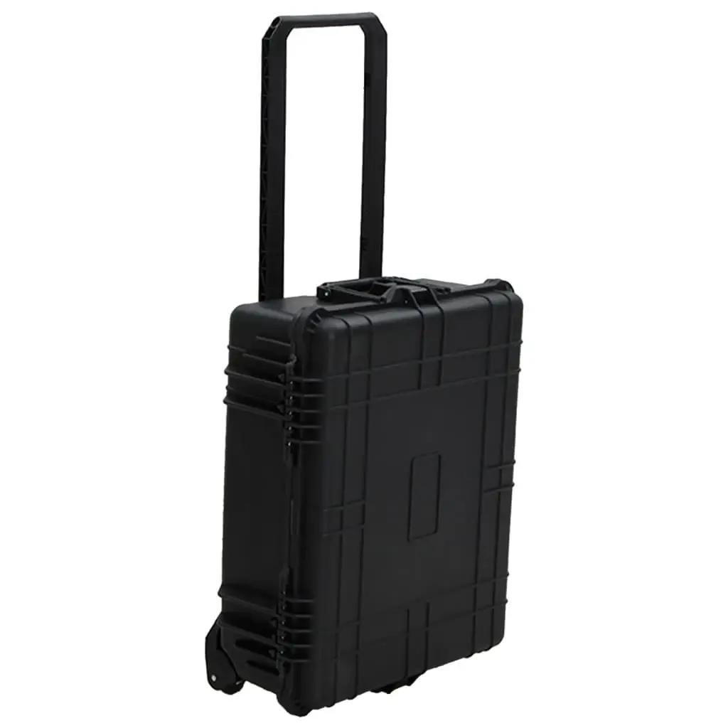 Flight Case Black Hard Shell Wheeled Portable Travel Luggage Lockable Handle