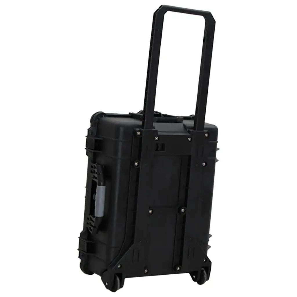Flight Case Black Hard Shell Wheeled Portable Travel Luggage Lockable Handle