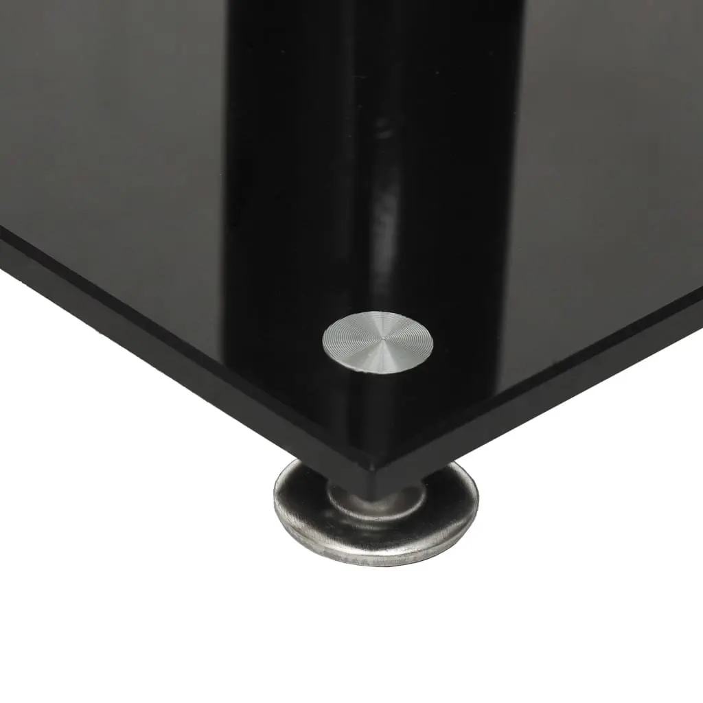 Speaker Stands Pair Tempered Glass 3 Pillar Design Black Home Audio Mount