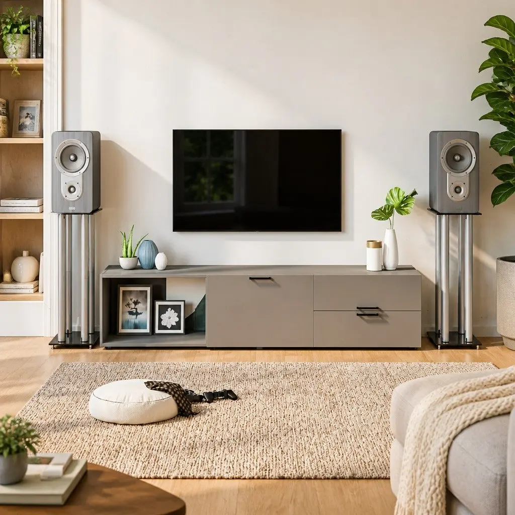 Speaker Stands with Glass Tops