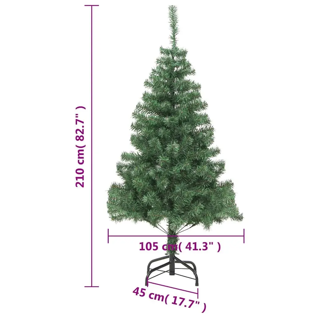Artificial Christmas Tree Green 210cm 910 Branches Indoor with Steel Stand