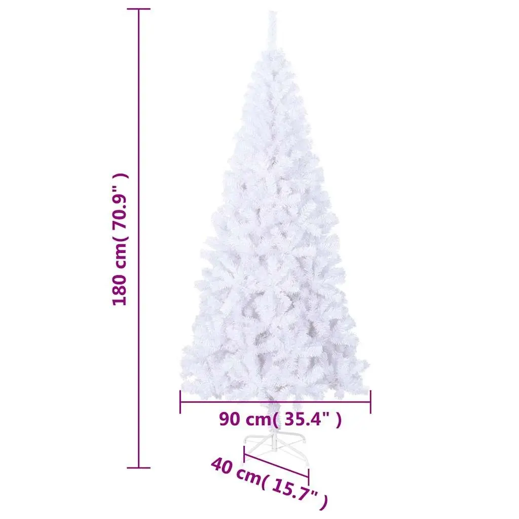 Artificial Christmas Tree White 180cm 620 Branch Tips Indoor Seasonal Holiday