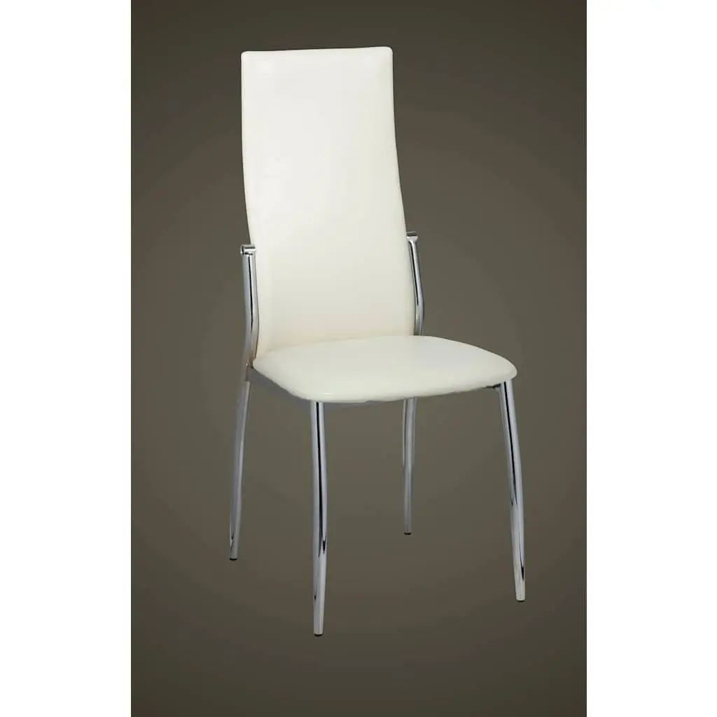 Dining Chairs White 2 pcs Synthetic Leather Modern Ergonomic Seating