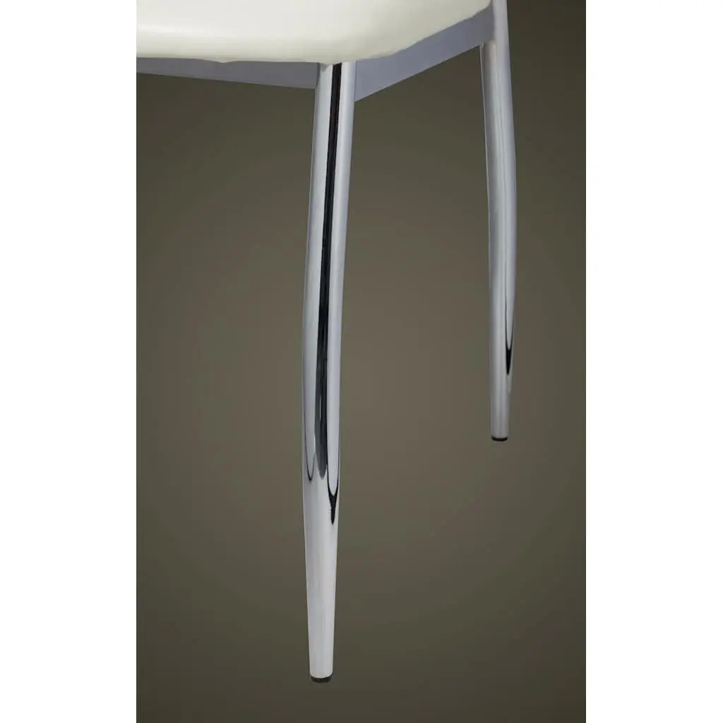 Dining Chairs White 2 pcs Synthetic Leather Modern Ergonomic Seating