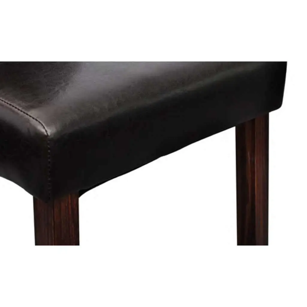 Dining Chairs 2 pcs Brown Faux Leather Padded Seats Kitchen Room Furniture Set