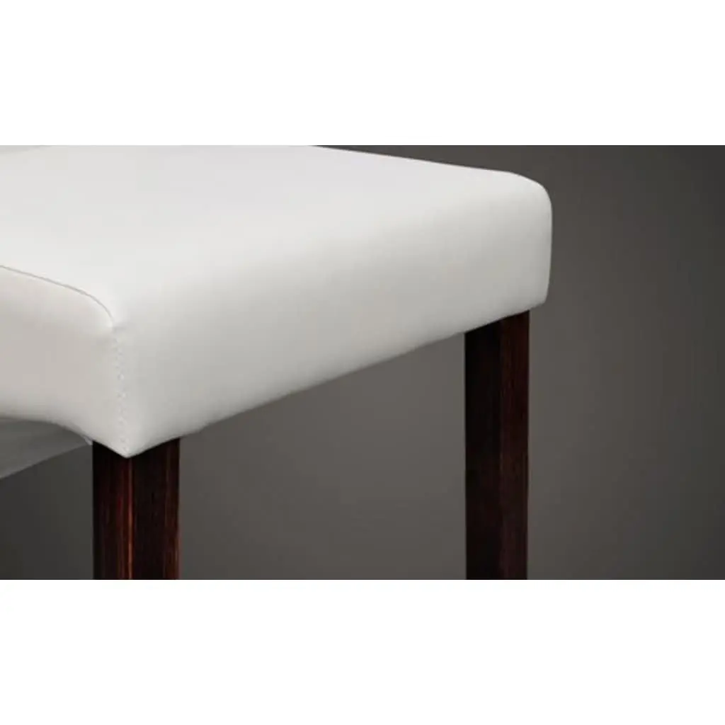 Dining Chairs White Padded Seat Ergonomically Shaped Backrest Set of 2