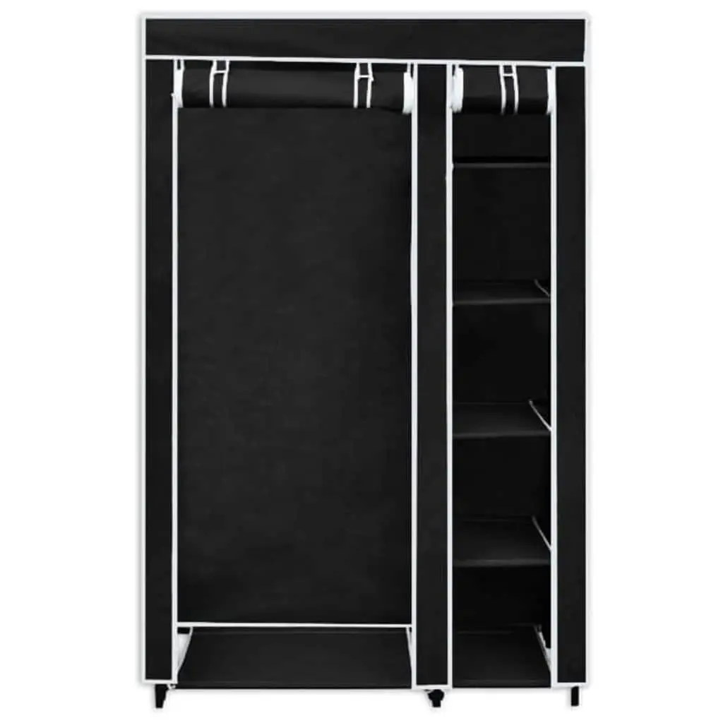 Folding Wardrobe Black 2 pcs Portable Storage Easy Assembly Clothes Organizer