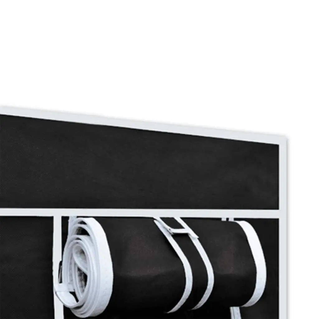 Folding Wardrobe Black 2 pcs Portable Storage Easy Assembly Clothes Organizer