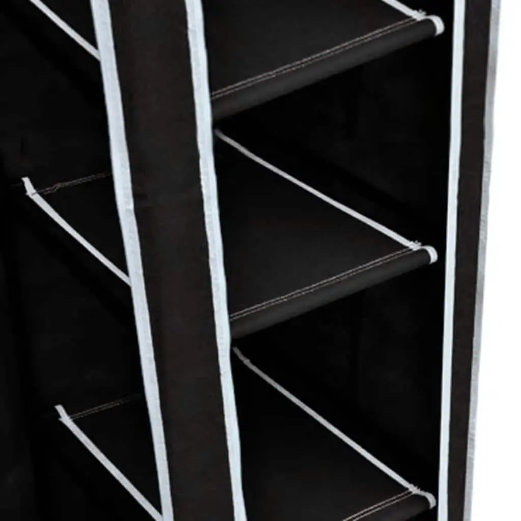 Folding Wardrobe Black 2 pcs Portable Storage Easy Assembly Clothes Organizer