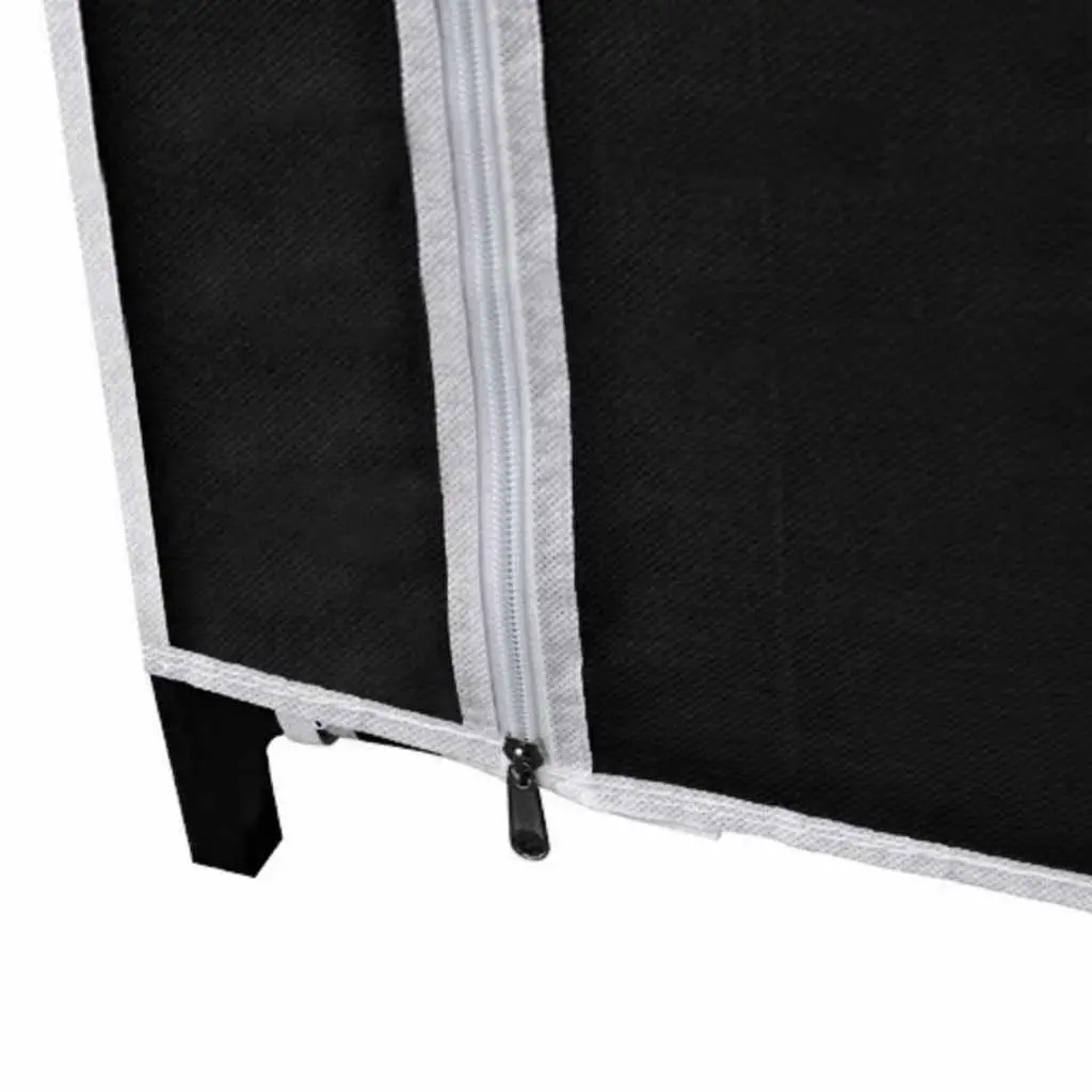 Folding Wardrobe Black 2 pcs Portable Storage Easy Assembly Clothes Organizer