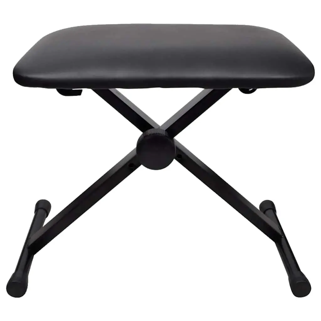 Adjustable Piano Keyboard Stool Foldable Music Bench X-Frame Black