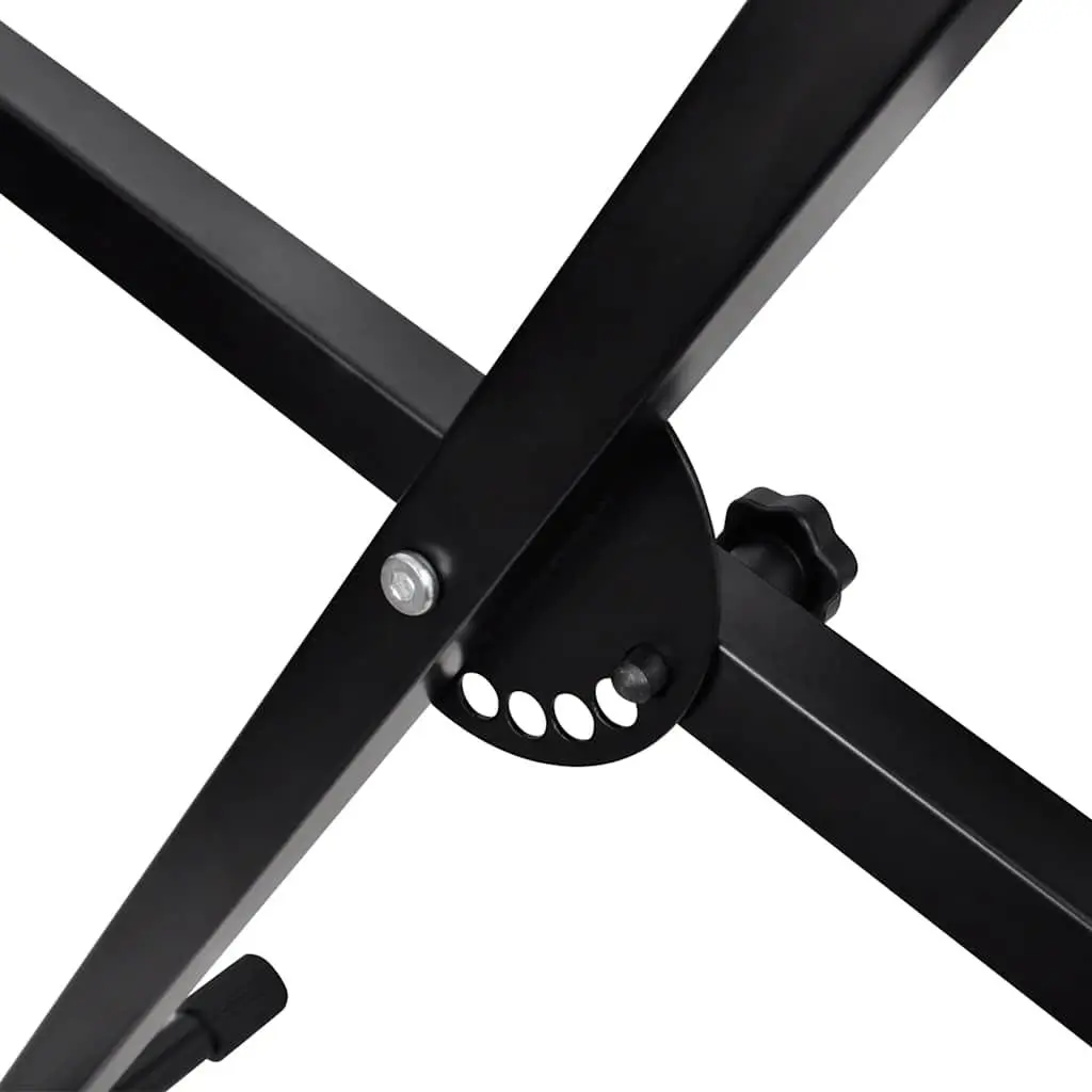 Adjustable Keyboard Stand and Stool Set Black Heavy Duty Music Performance