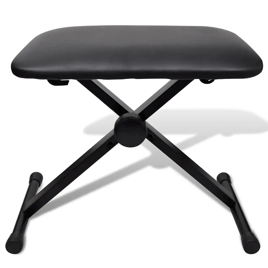 Adjustable Keyboard Stand and Stool Set Black Heavy Duty Music Performance