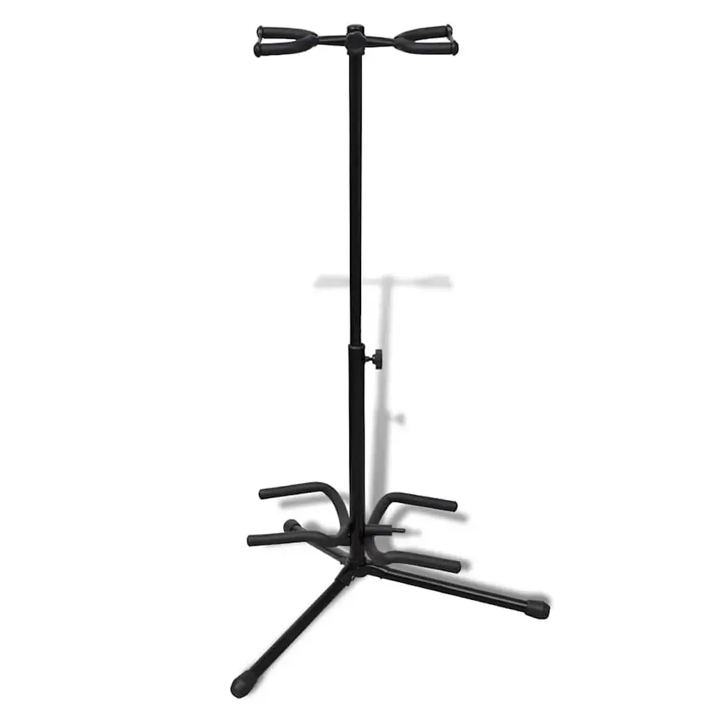 Double Guitar Stand Adjustable Foldable Heavy Duty Portable Two Guitar Holder