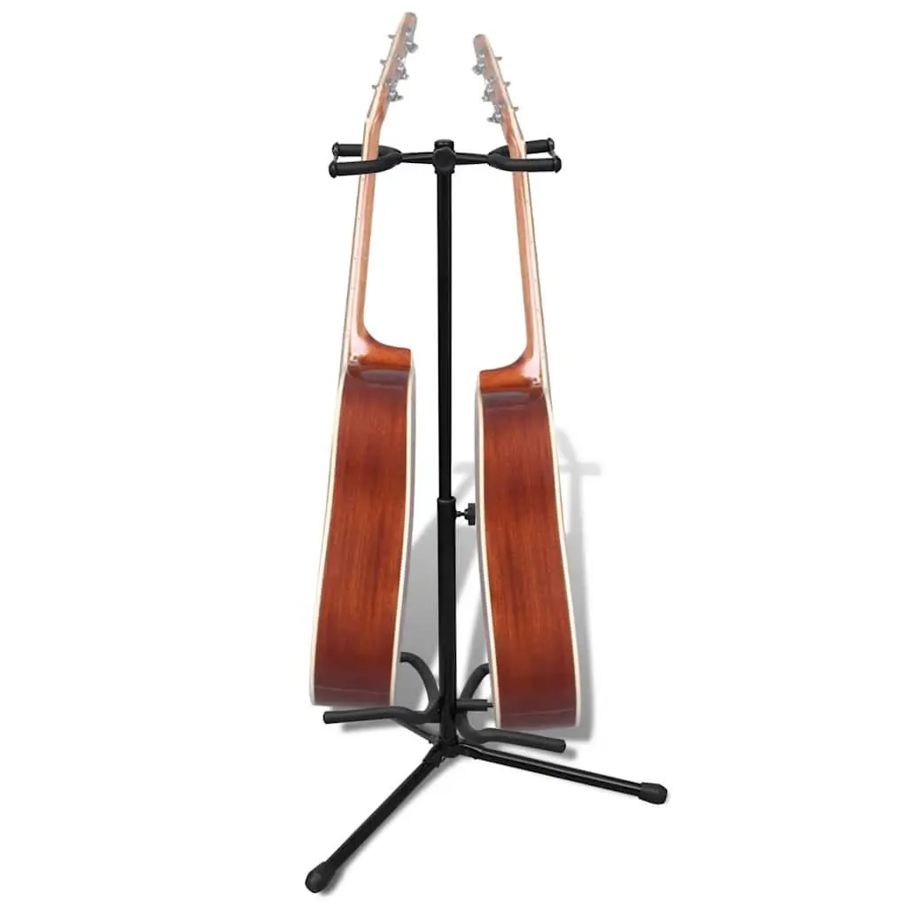 Double Guitar Stand Adjustable Foldable Heavy Duty Portable Two Guitar Holder