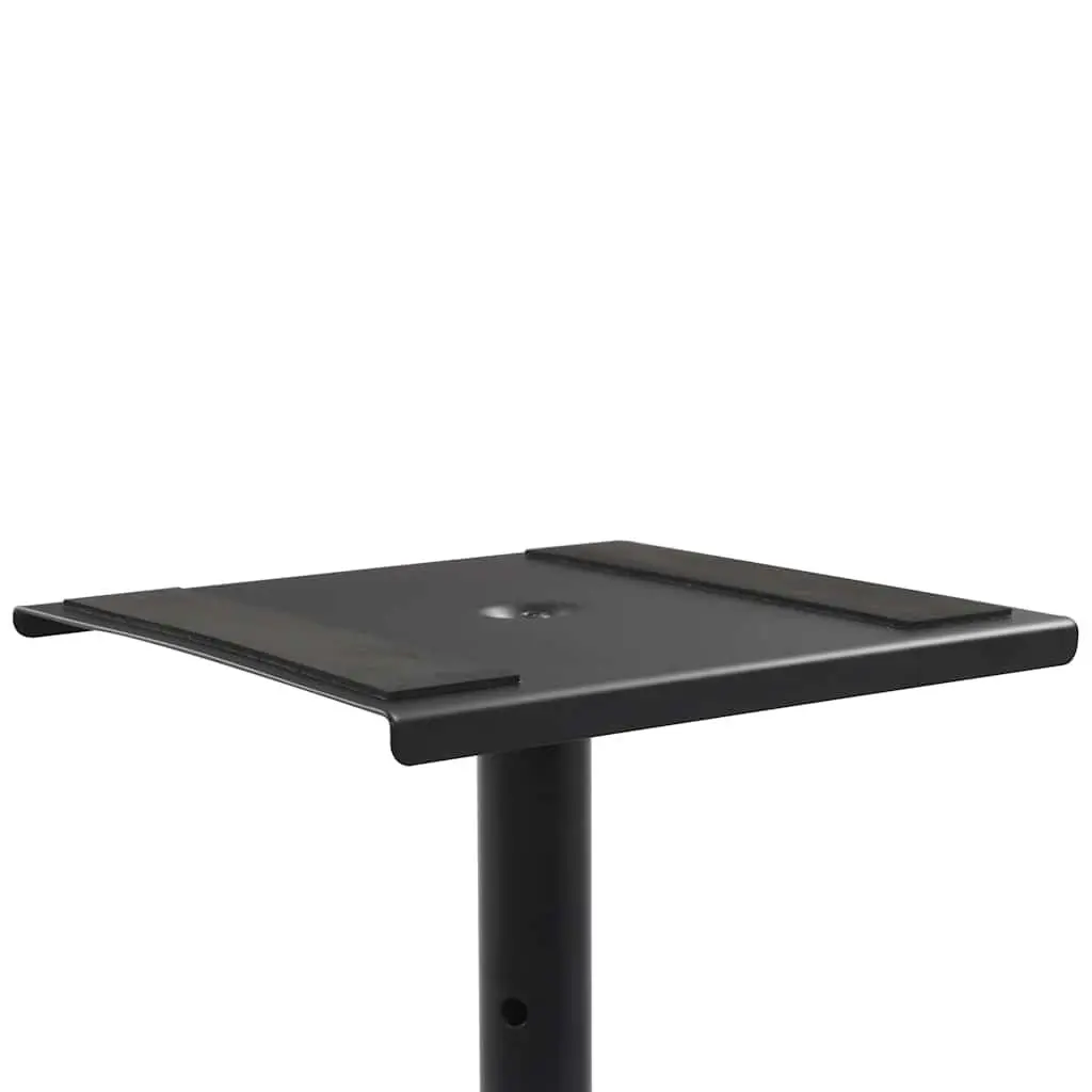 Speaker Stands Black Steel Adjustable Height Triangular Base 2pcs