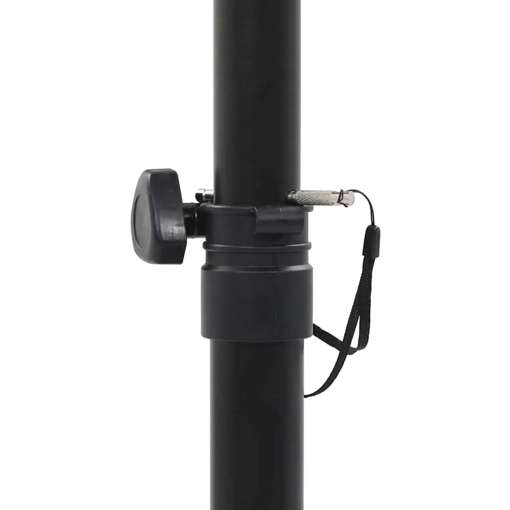 Speaker Stands Black Steel Adjustable Height Triangular Base 2pcs