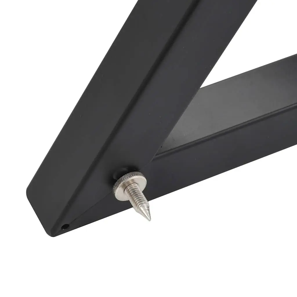 Speaker Stands Black Steel Adjustable Height Triangular Base 2pcs