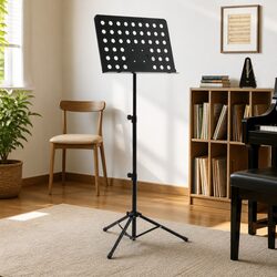 Music Book Stand Height Adjustable Tripod Legs Steel Black Orchestra Practice