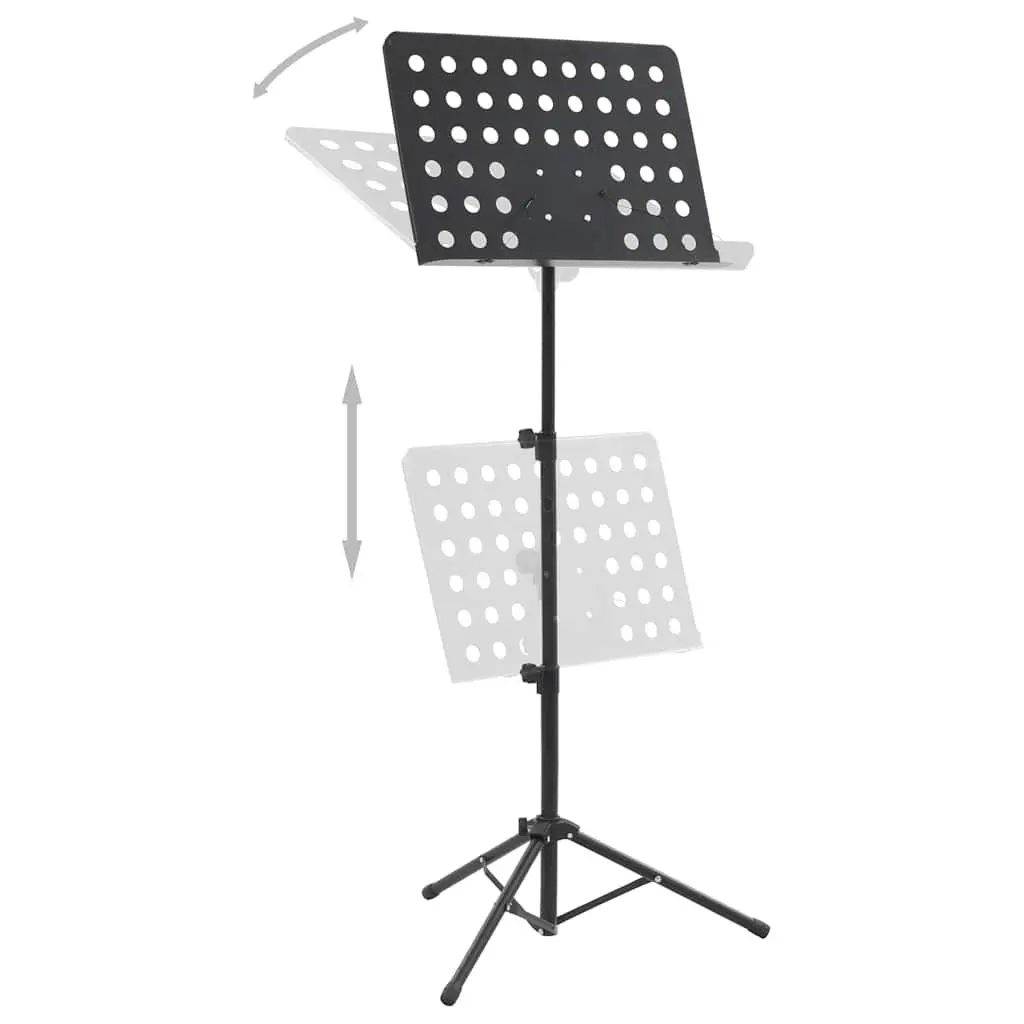 Music Stand Black Steel Height Adjustable Tripod Legs